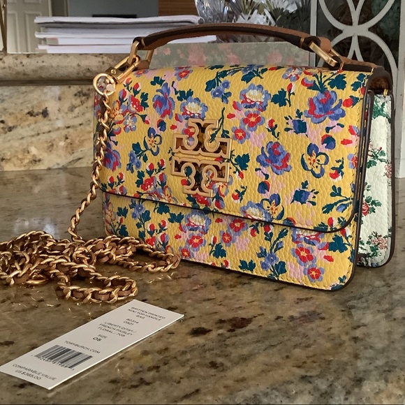 Tory Burch Britten Mini Top Handle Leather Crossbody Bag  tory butch😍 crossbody Britten printed top handles